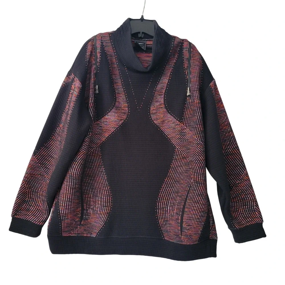 Nike Sportswear Tech Knit Funnel Neck Sweatshirt Black Multi‎ Color 597532-010 M